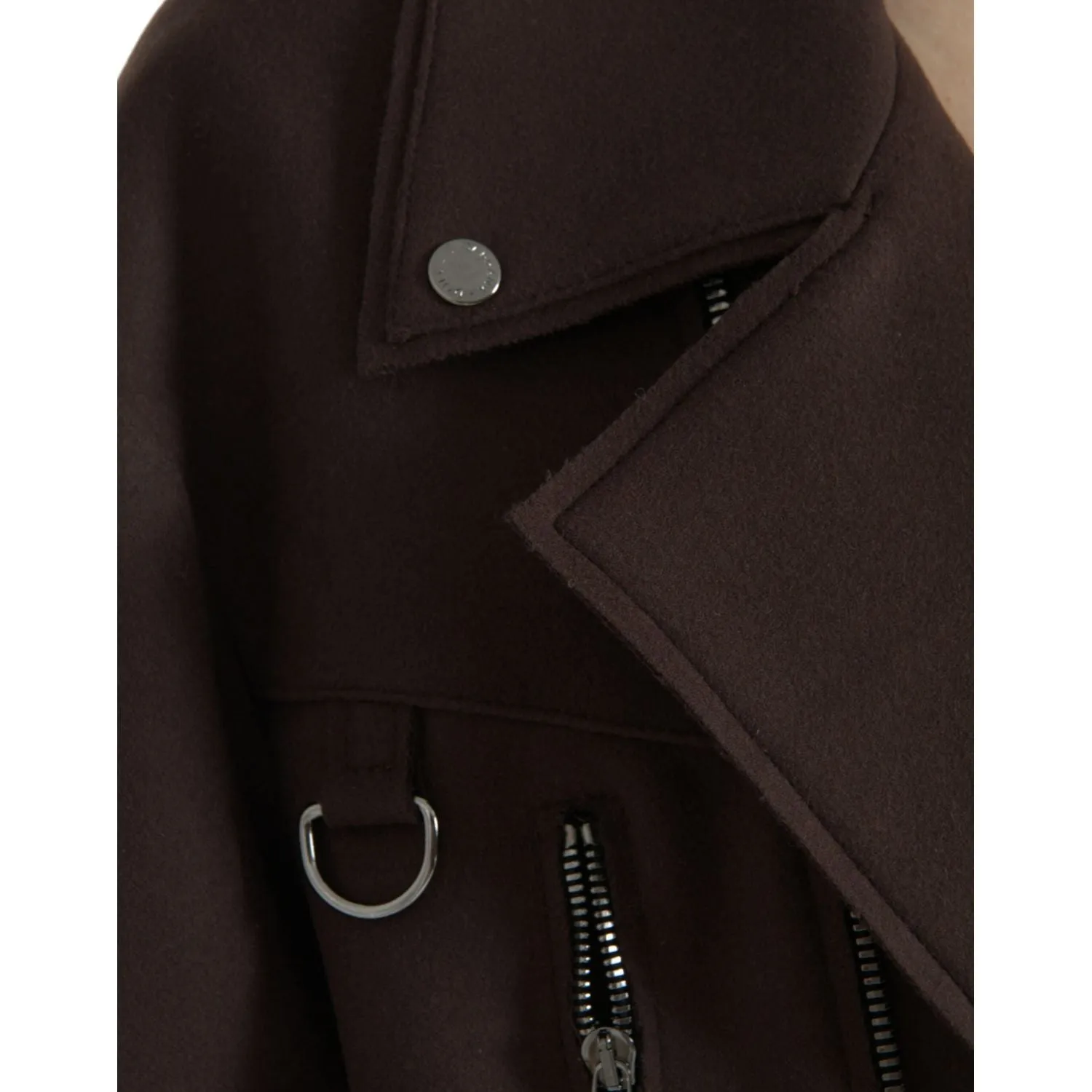 Dolce & Gabbana Brown Coat Short Biker Wool Jacket