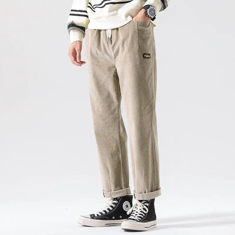 Elastic Waist Corduroy Pants