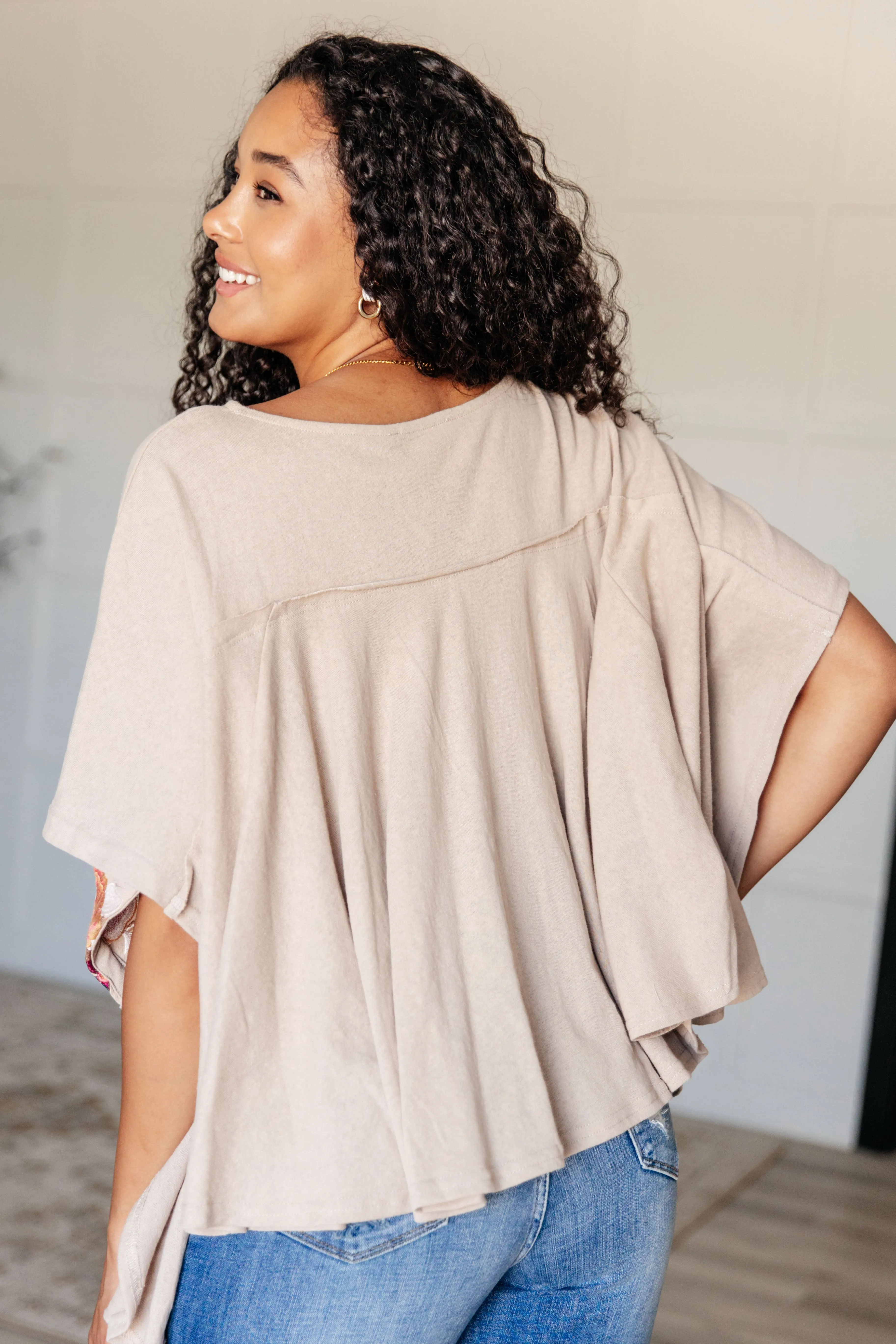 Embroidered Tunic in Mocha -FINAL SALE-