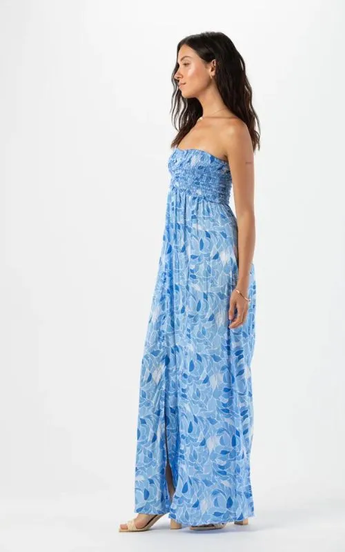 Emilia Maxi Dress Scattered Petals Sky