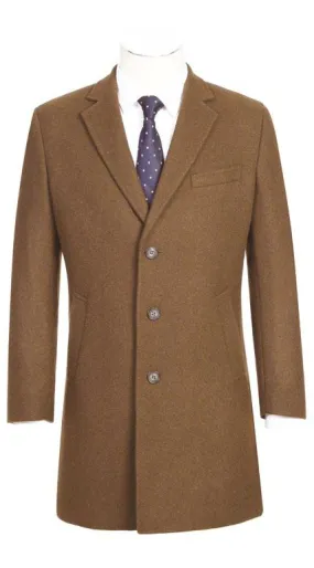 ENGLISH LAUNDRY Wool Blend Breasted Camel Top Coat EL53-01-600