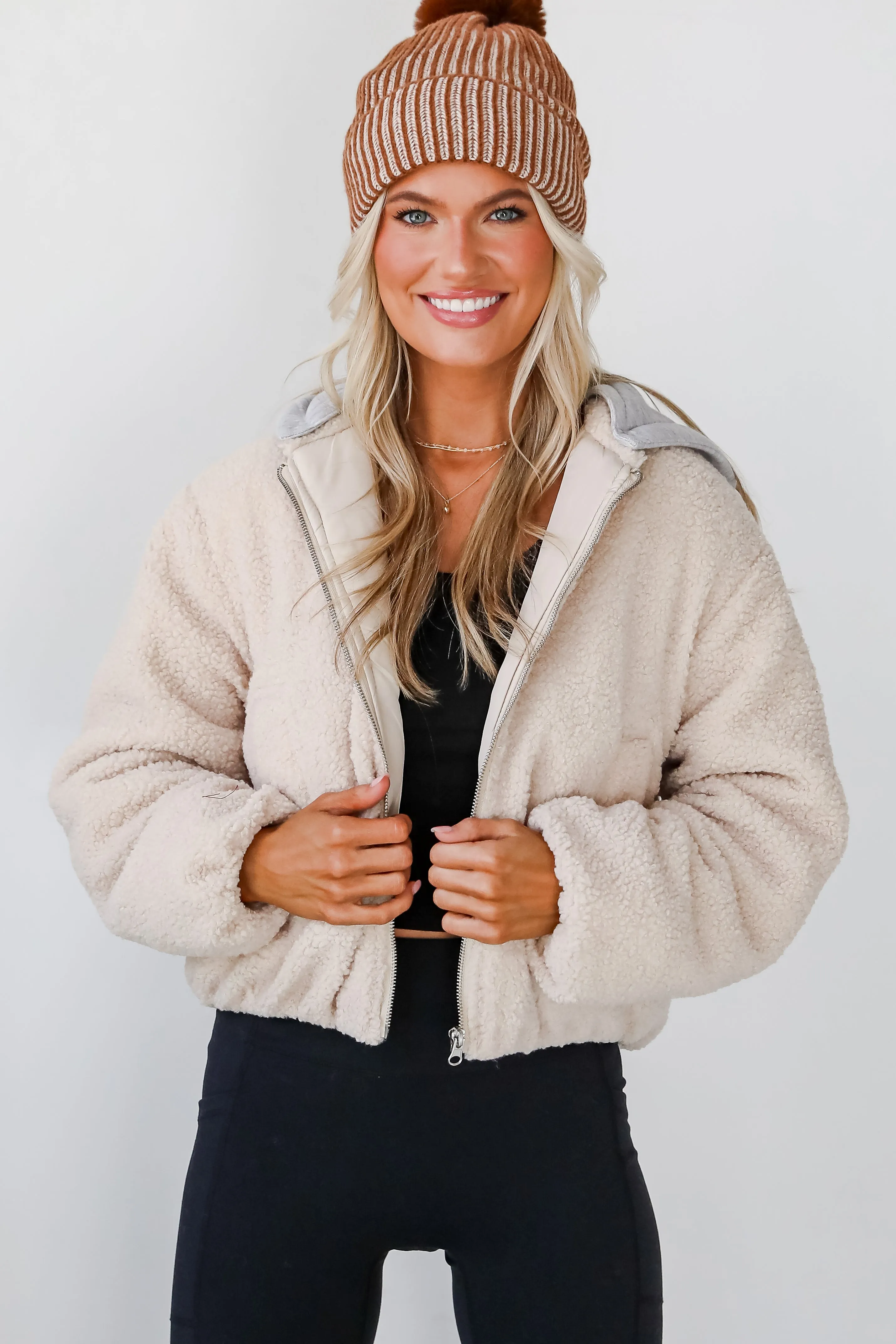 Enviable Forecast Cream Sherpa Jacket