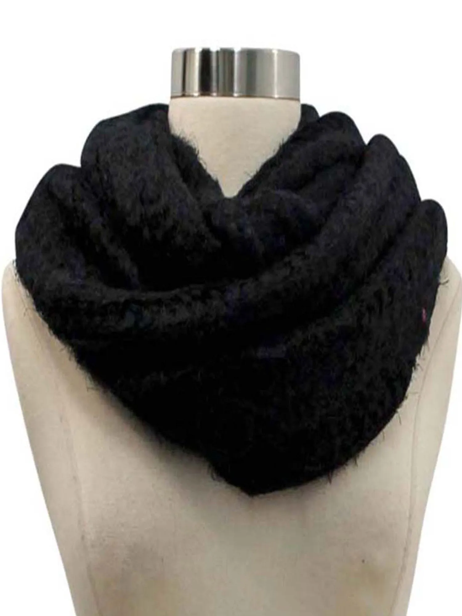 Eyelash Knit Soft Fuzzy Infinity Scarf