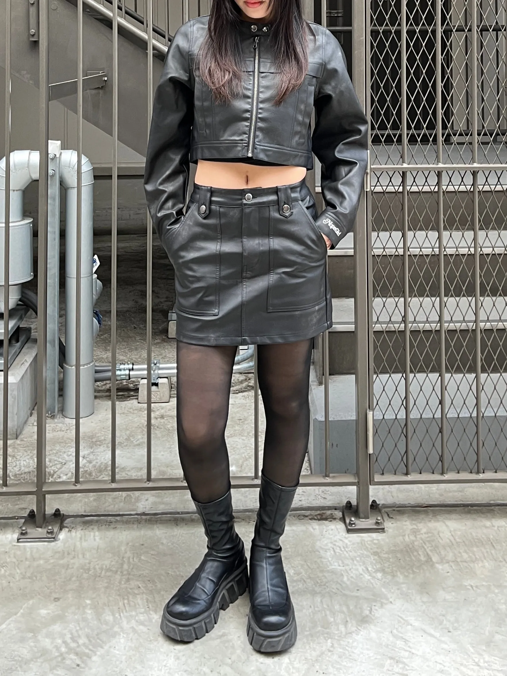 fake leather skirt