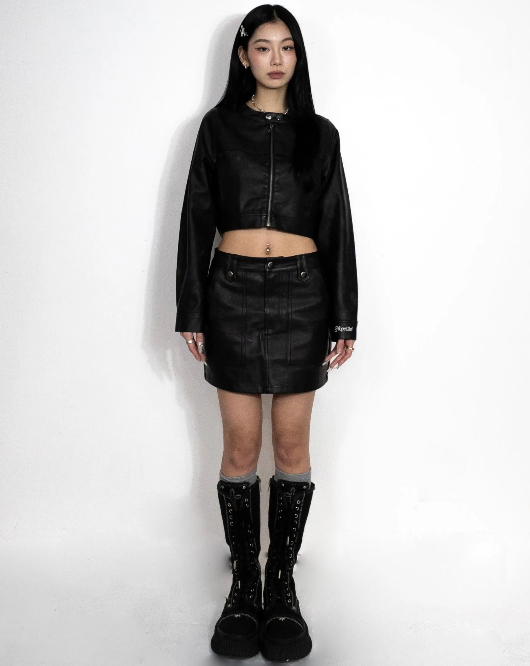 fake leather skirt