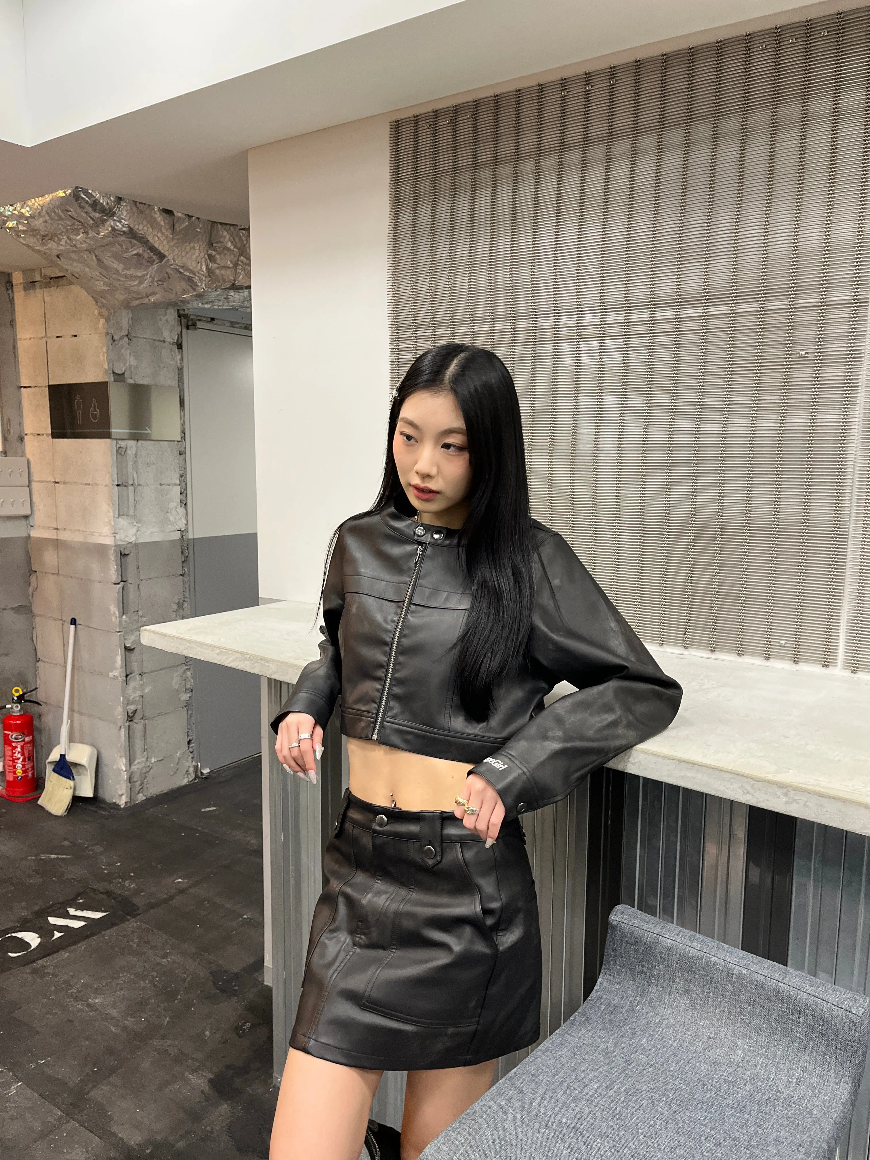 fake leather skirt