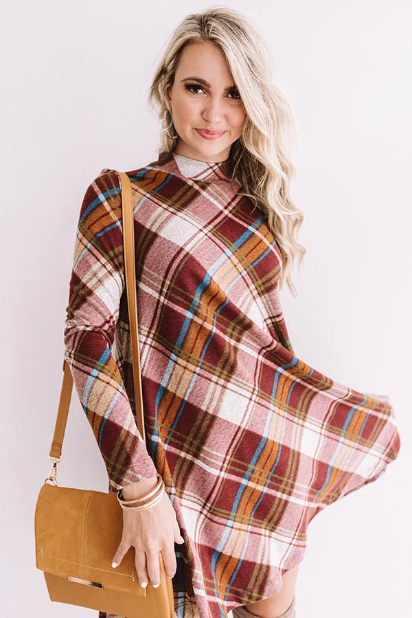 Fall Greetings Plaid Shift Dress