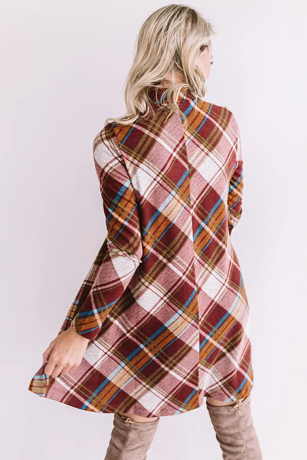 Fall Greetings Plaid Shift Dress