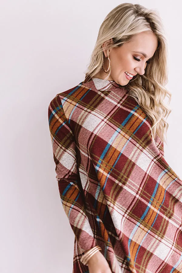 Fall Greetings Plaid Shift Dress