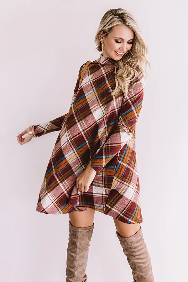 Fall Greetings Plaid Shift Dress