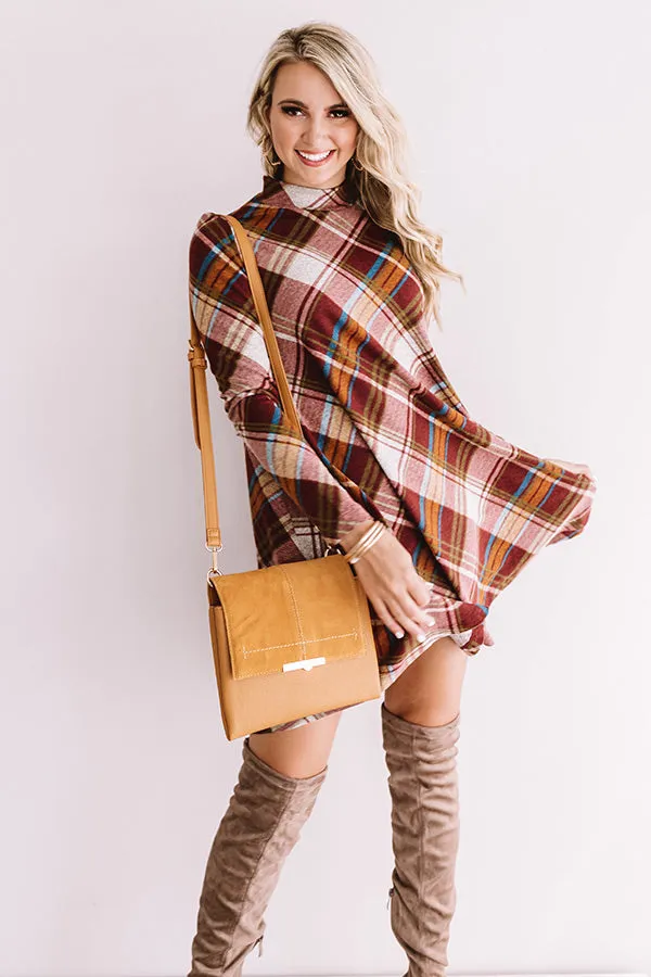 Fall Greetings Plaid Shift Dress