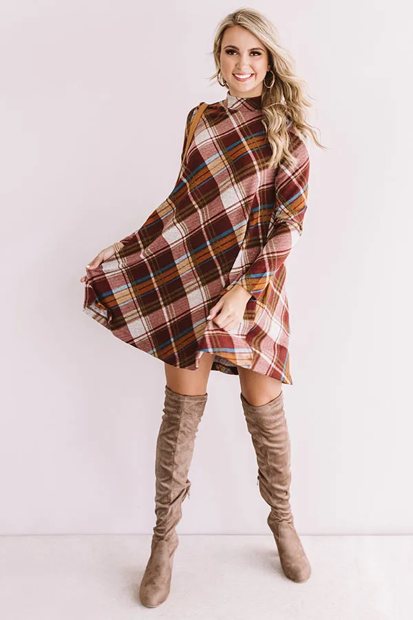 Fall Greetings Plaid Shift Dress