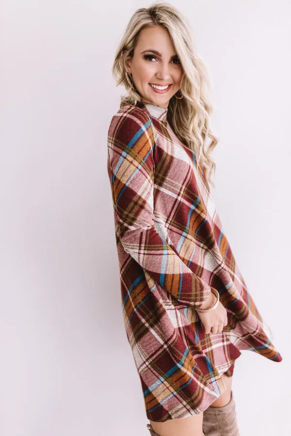 Fall Greetings Plaid Shift Dress