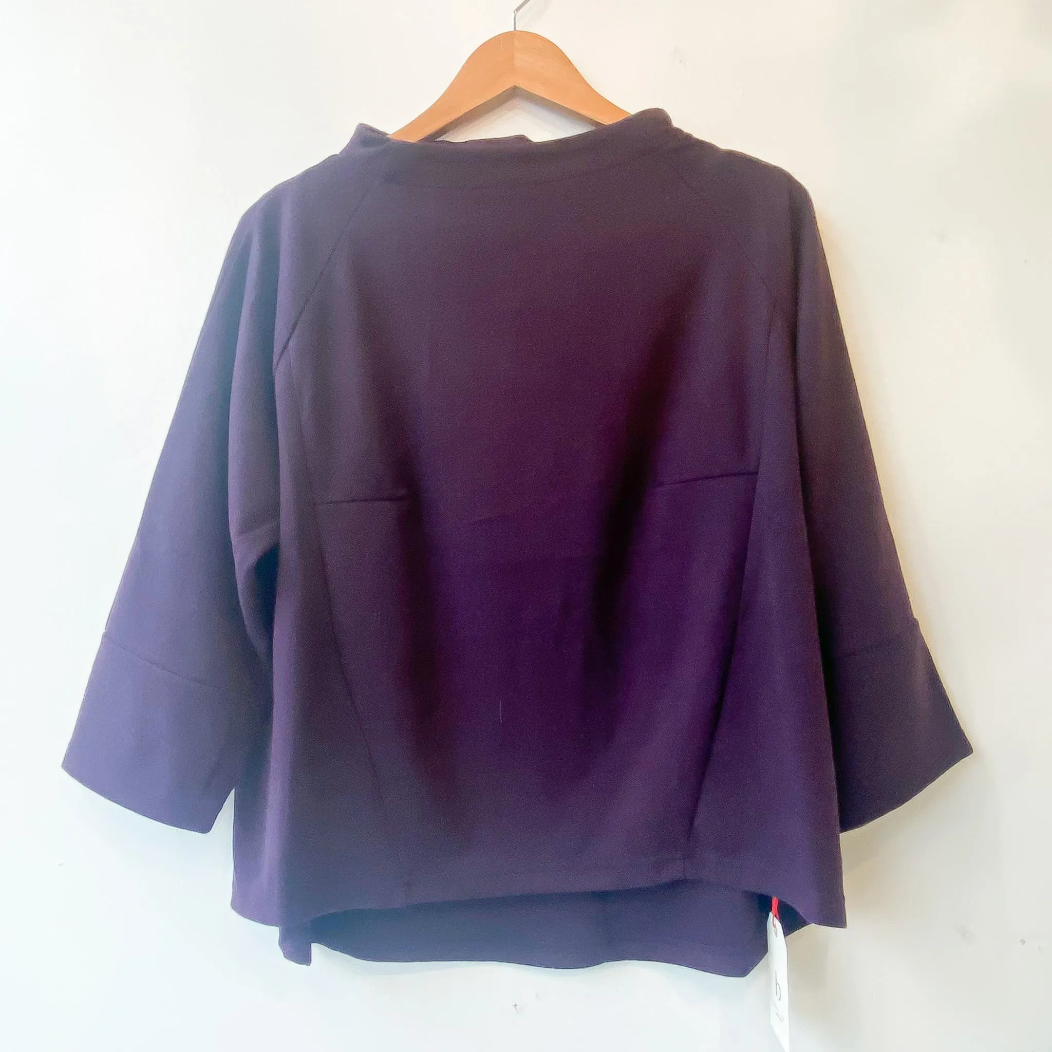 Fashion Village | 3/4 Sleeve Back Button Mock Neck Pullover