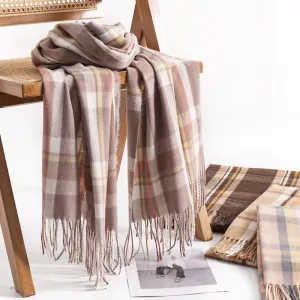 FH23-5212 lattice stripe winter scarf