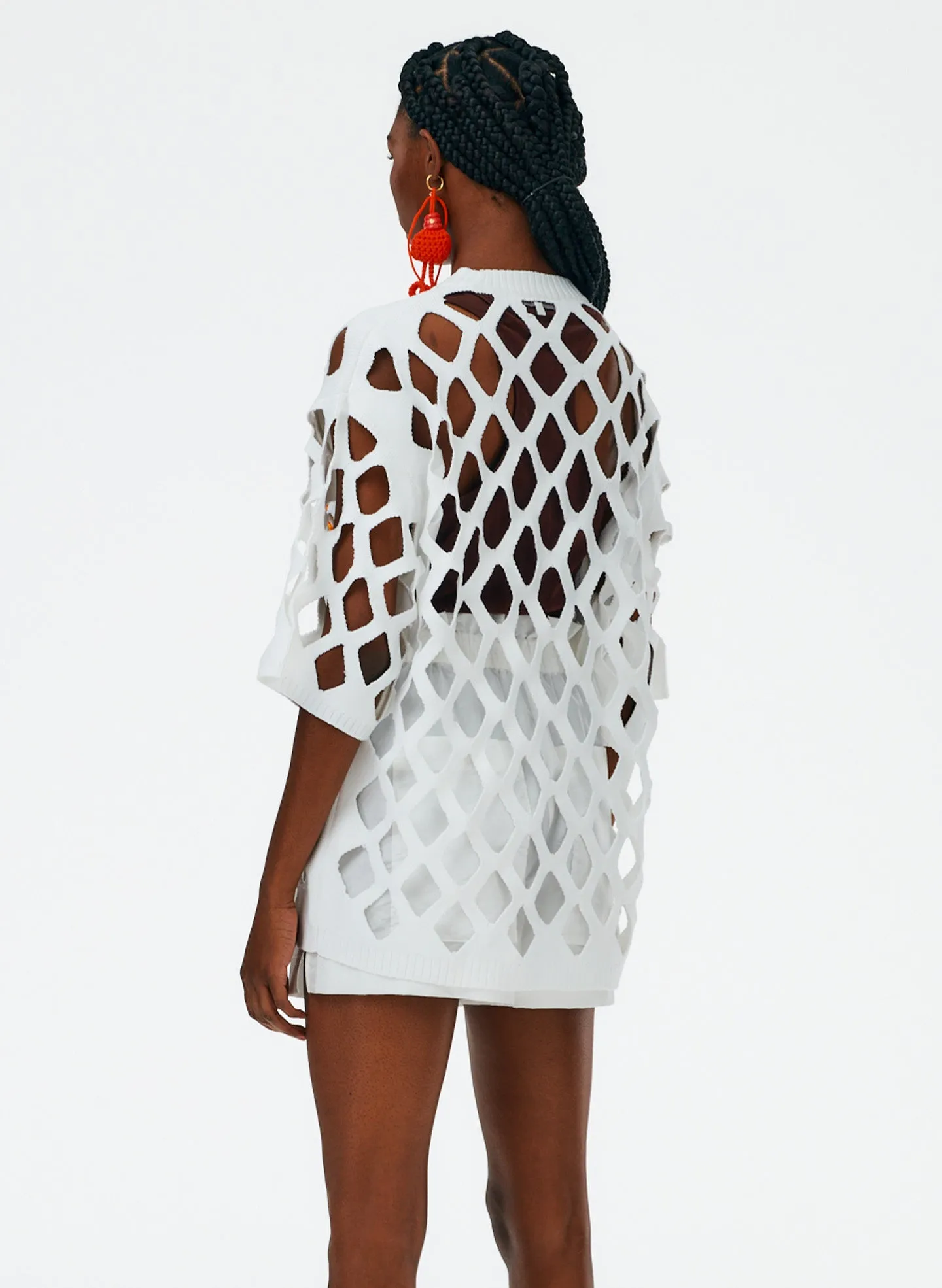 Fishnet Macrame Oversized T-Shirt