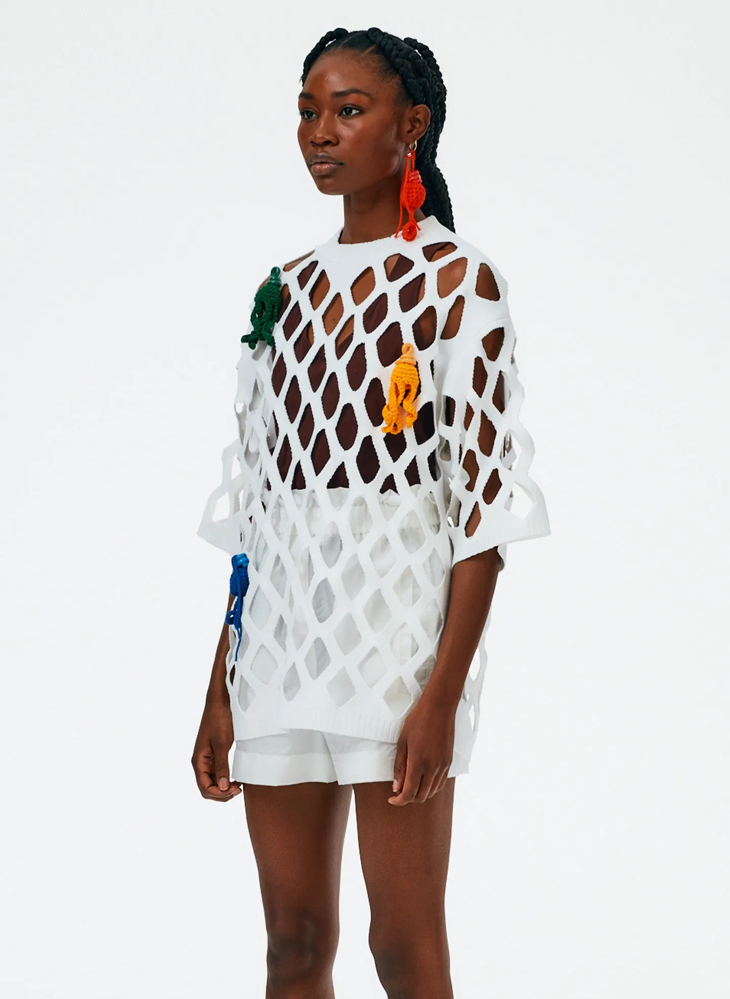 Fishnet Macrame Oversized T-Shirt