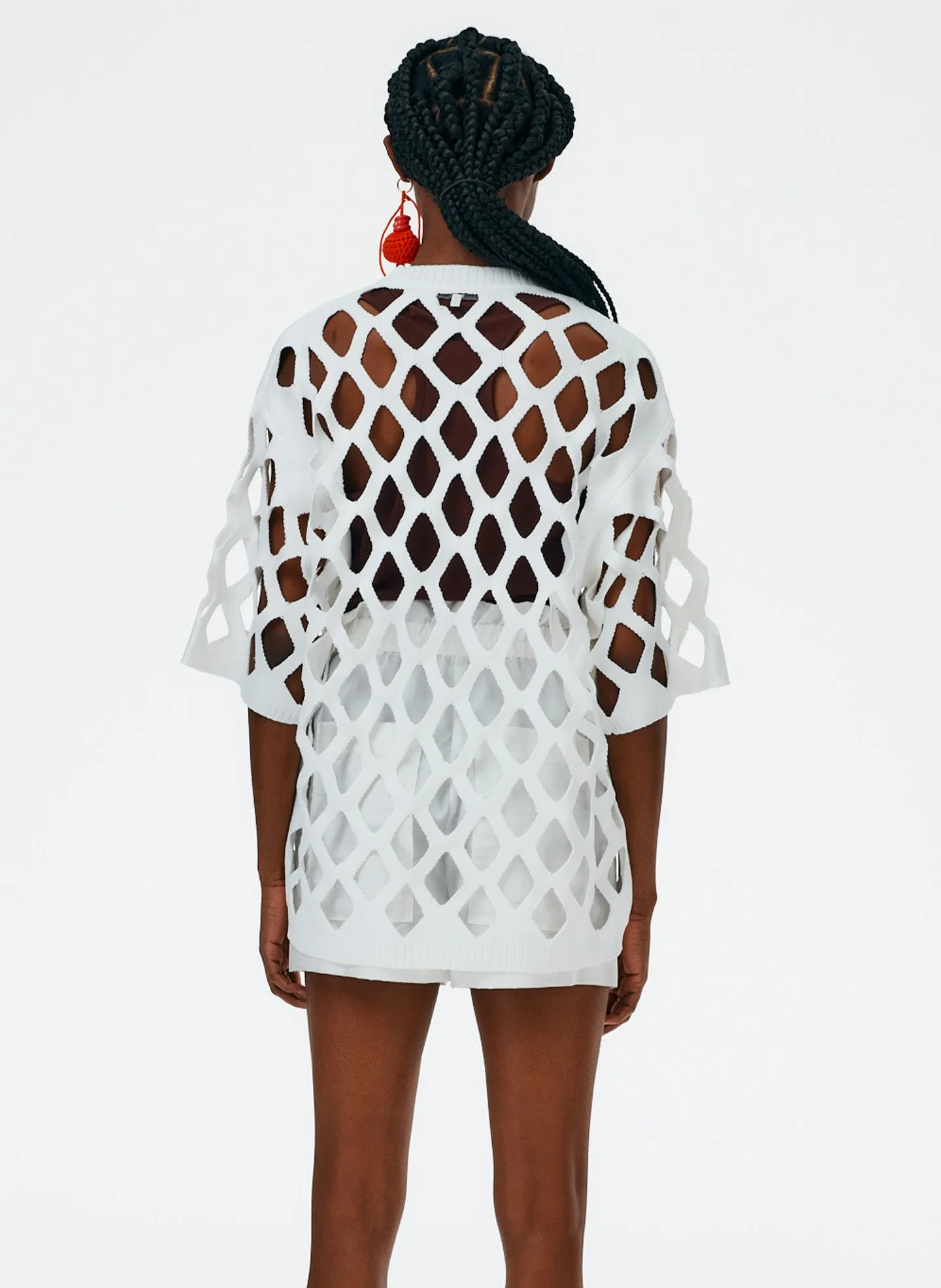 Fishnet Macrame Oversized T-Shirt