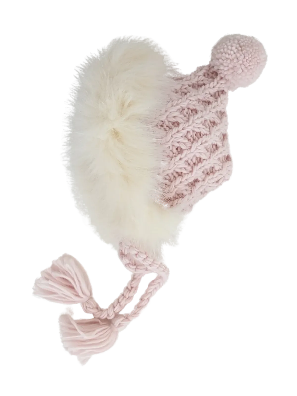 Fur Trimmed Bonnet, Blush