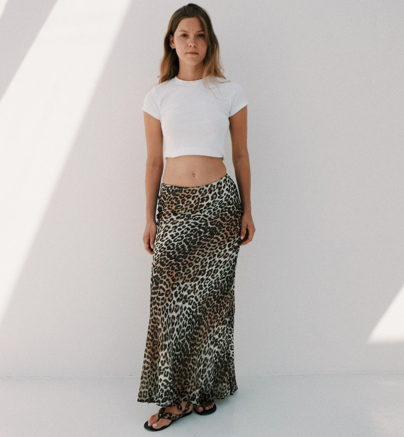 GANNI Leopard Chiffon Maxi Skirt