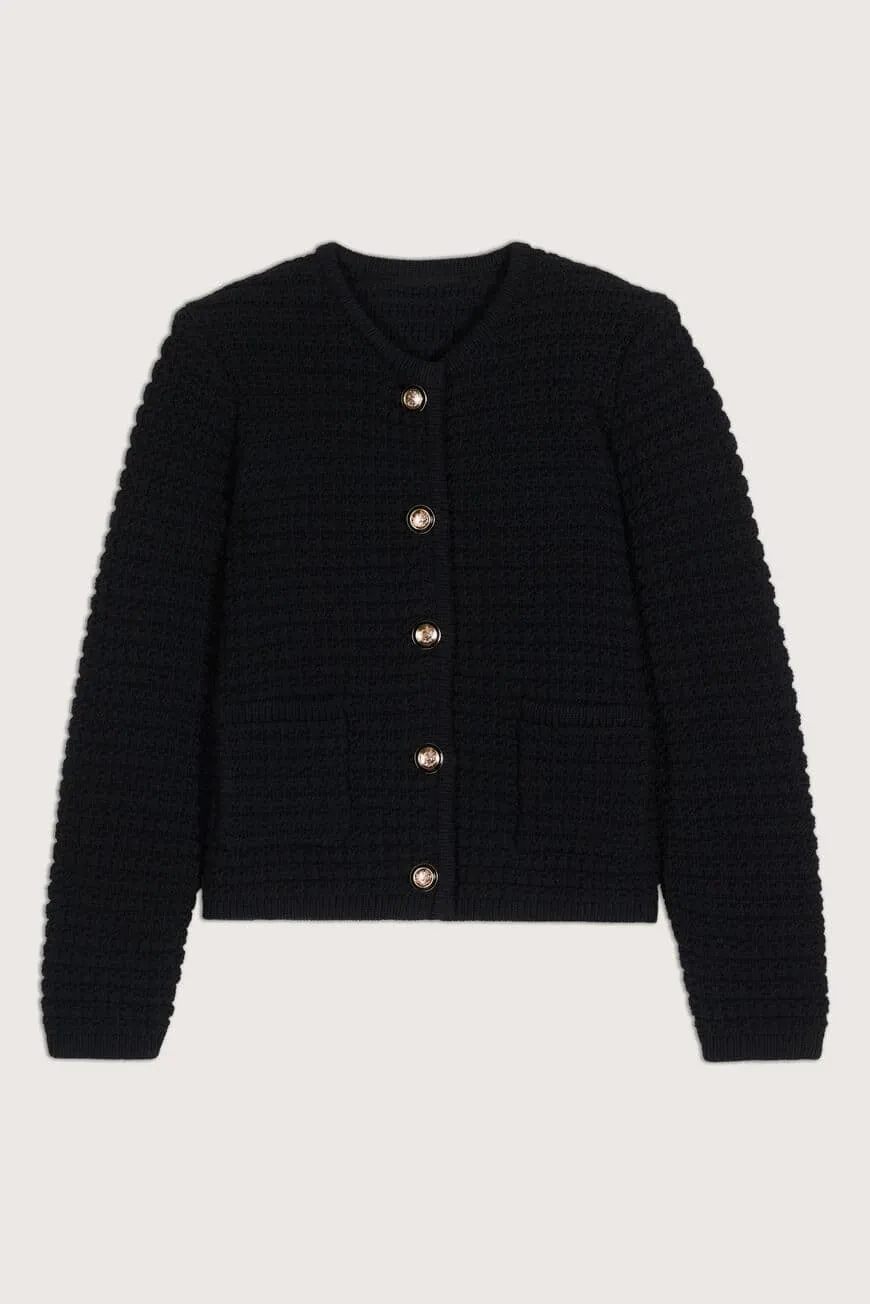 Gaspard Knitted Cardigan Black