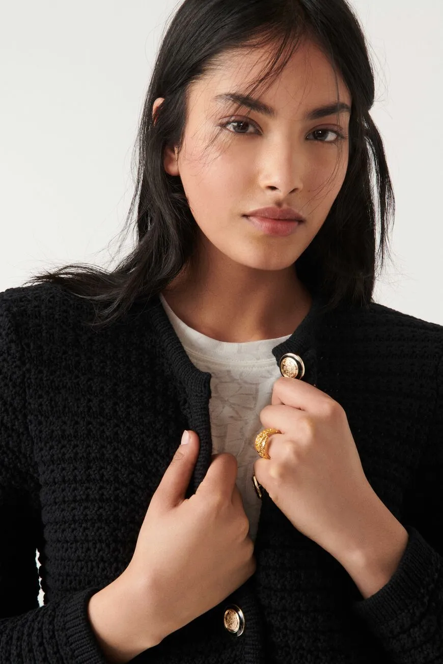 Gaspard Knitted Cardigan Black