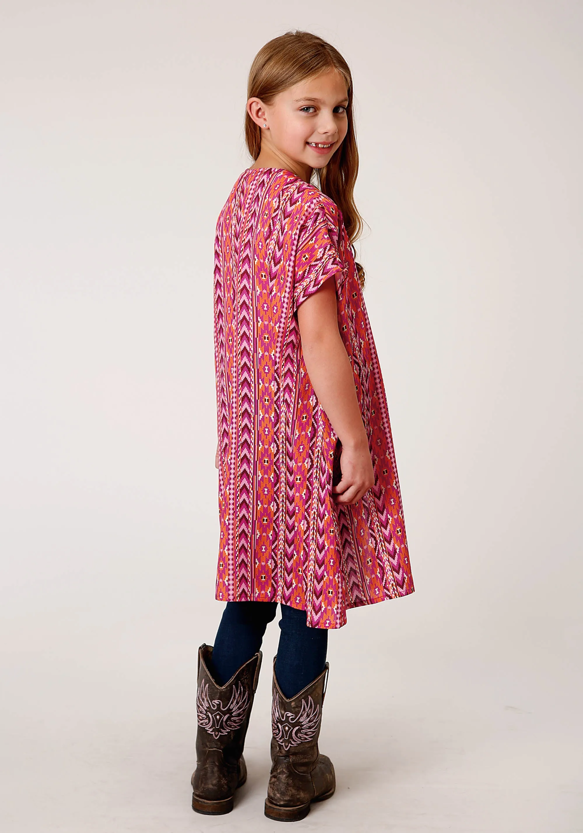 GIRLS  AZTEC PRINT SHORT SLEEVE  CARDIGAN