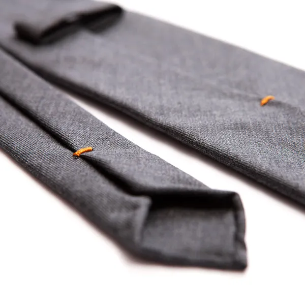 Gray wool tie