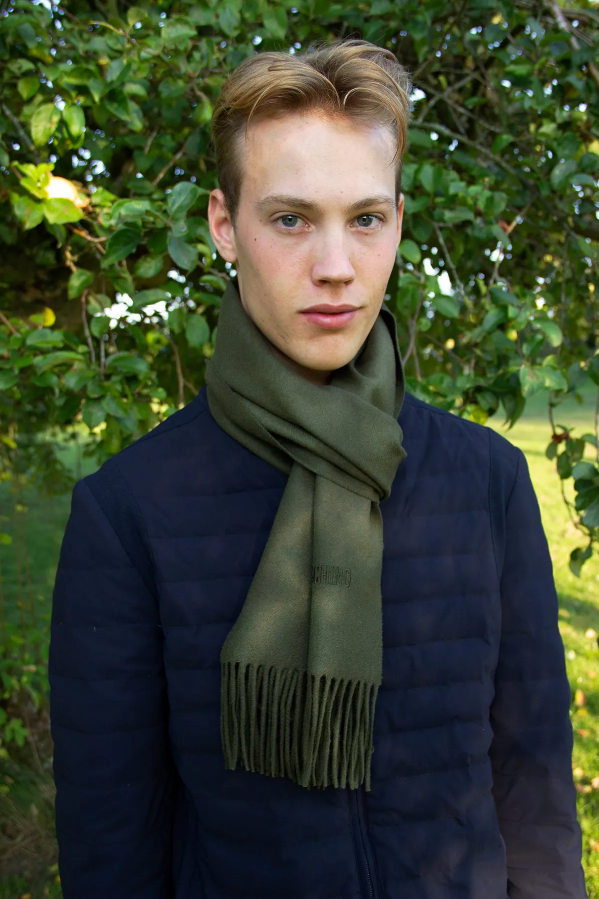 Green scarf in soft merino wool from Moschino