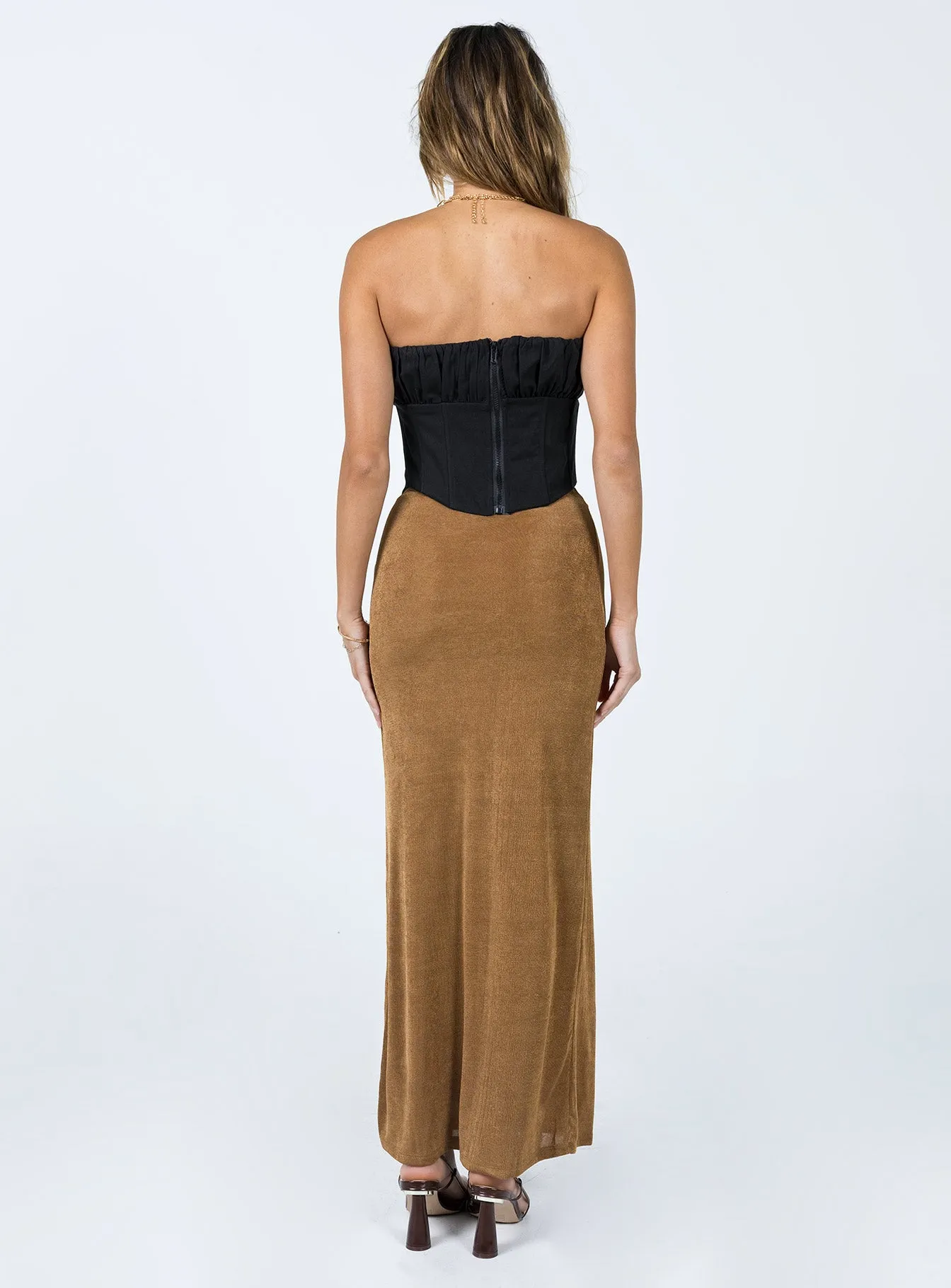 Harriette Maxi Skirt Brown