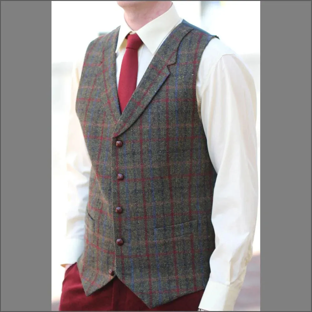 Harris Tweed Angus Check Tailored Fitting Trouser..