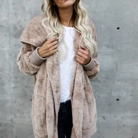 Hooded  Faux Fur Teddy Bear Coat