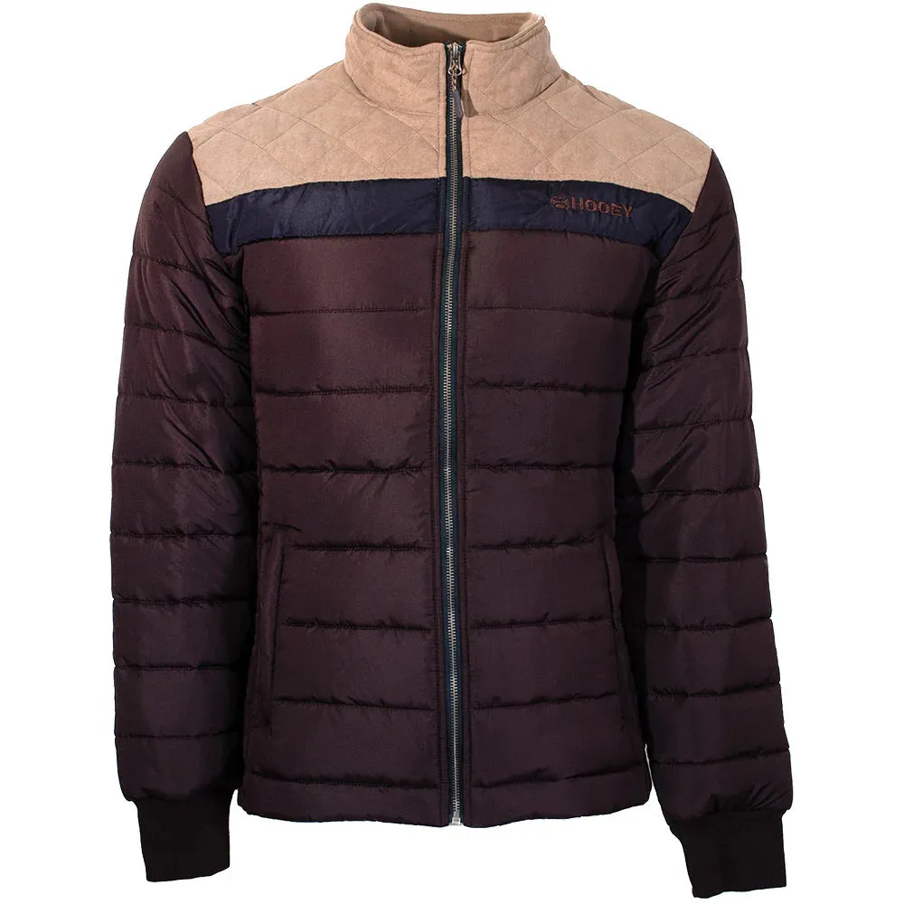 Hooey Men's Brown with Tan & Blue Yoke Puffer Jacket HJ127BRTN