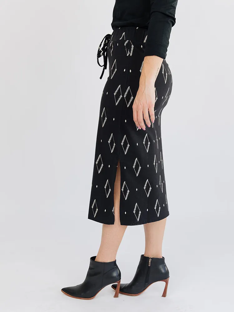 Isla Skirt - Diamond Vine Black