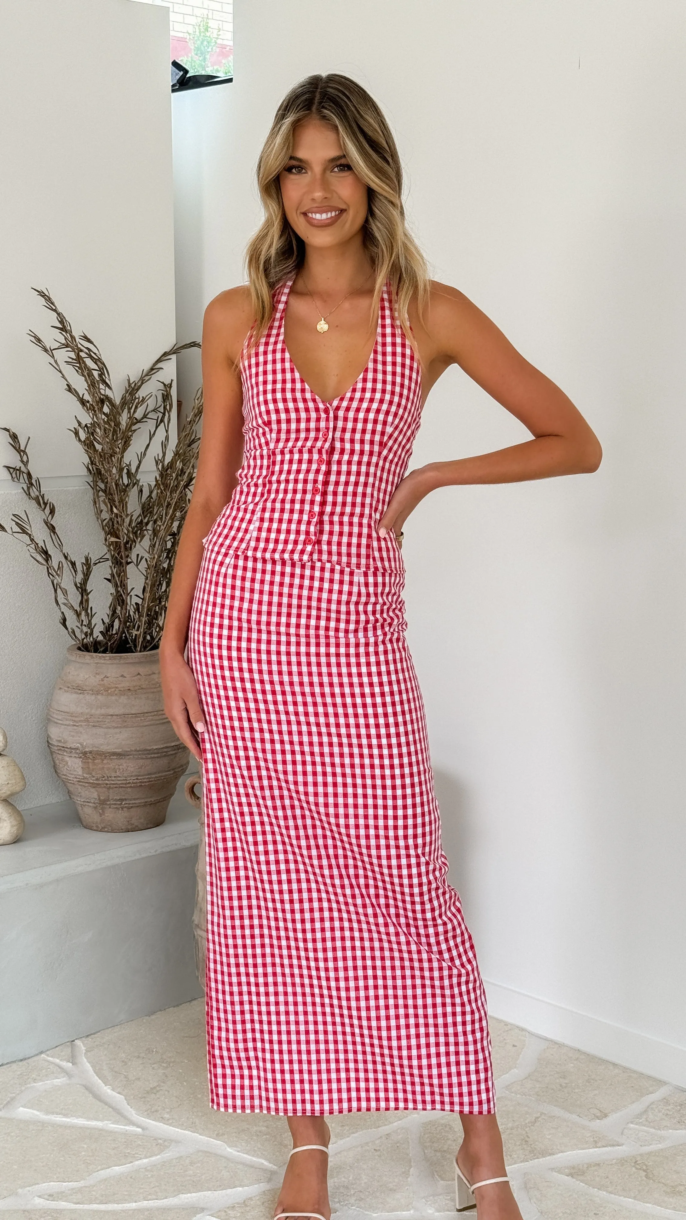 Jakayla Maxi Skirt - Picnic Red