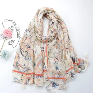 JY220318 cashew flower printed scarf