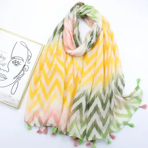 JY230206 Wave pattern printed scarf