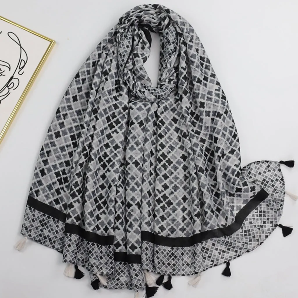 JY230336 geometry printed scarf