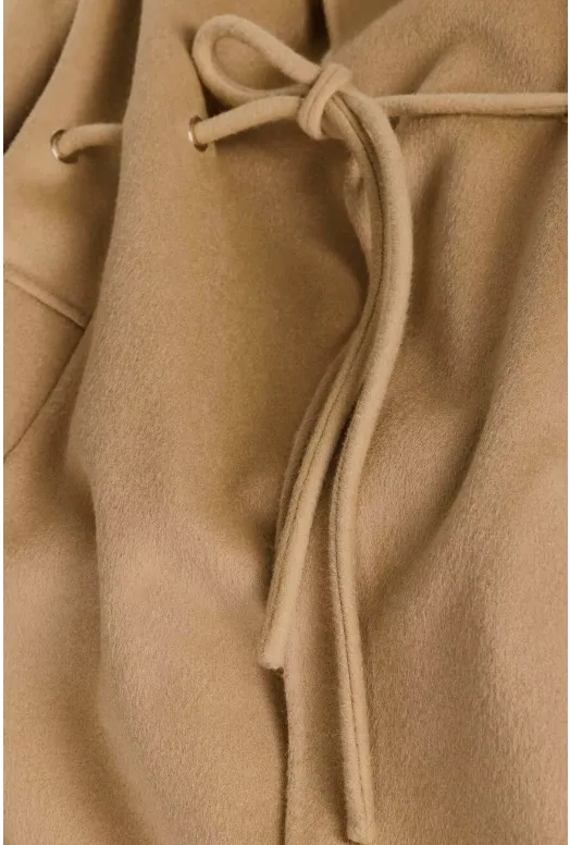 Kate Wool Drawstring Coat Camel