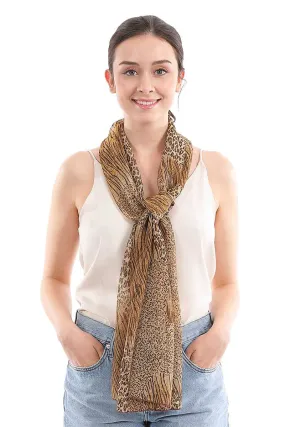 Leopard Print Chiffon Scarf