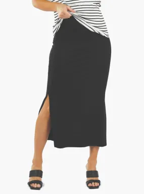 Maternity Maxi Skirt in Black Bamboo