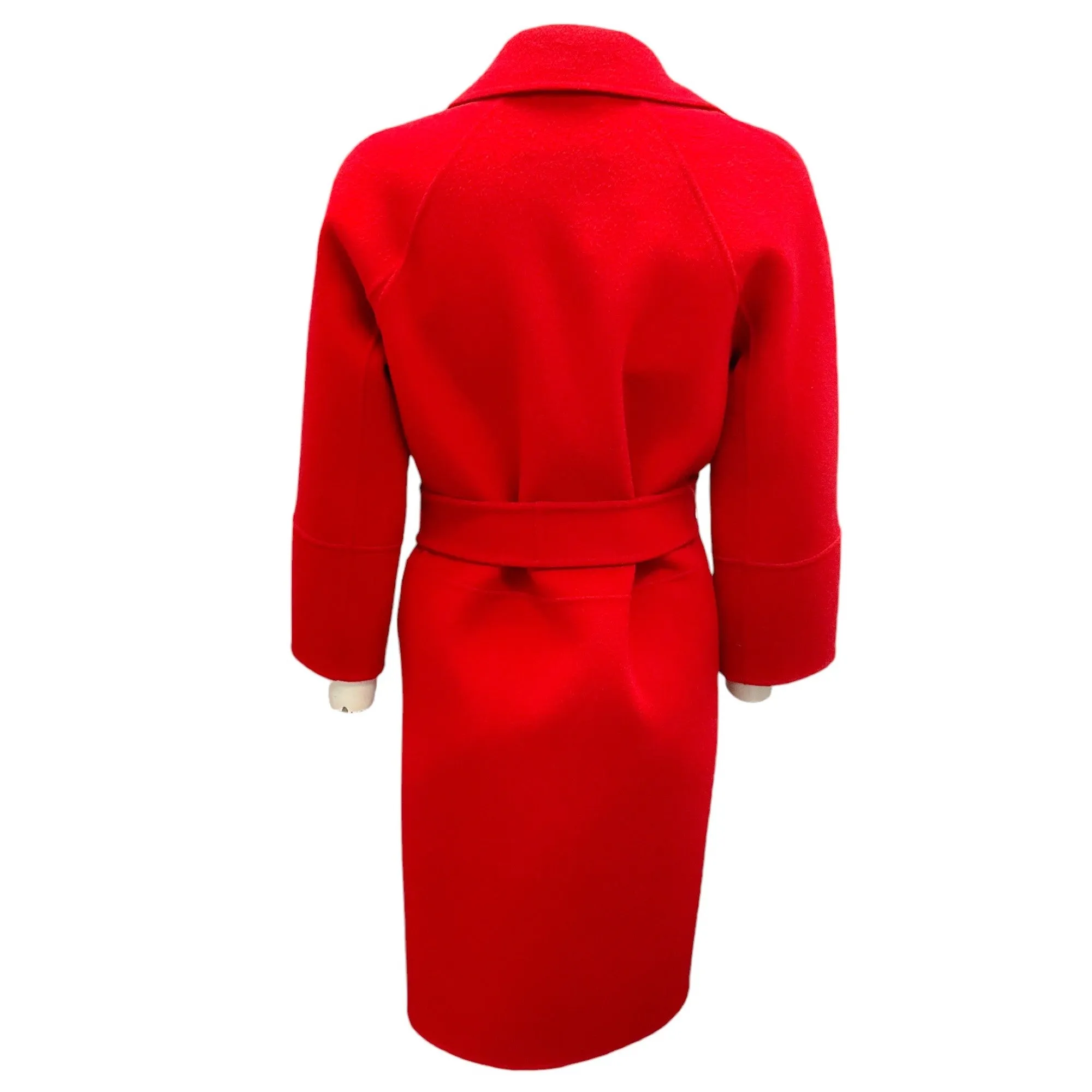 Max Mara 'S Red Belted Wool Coat