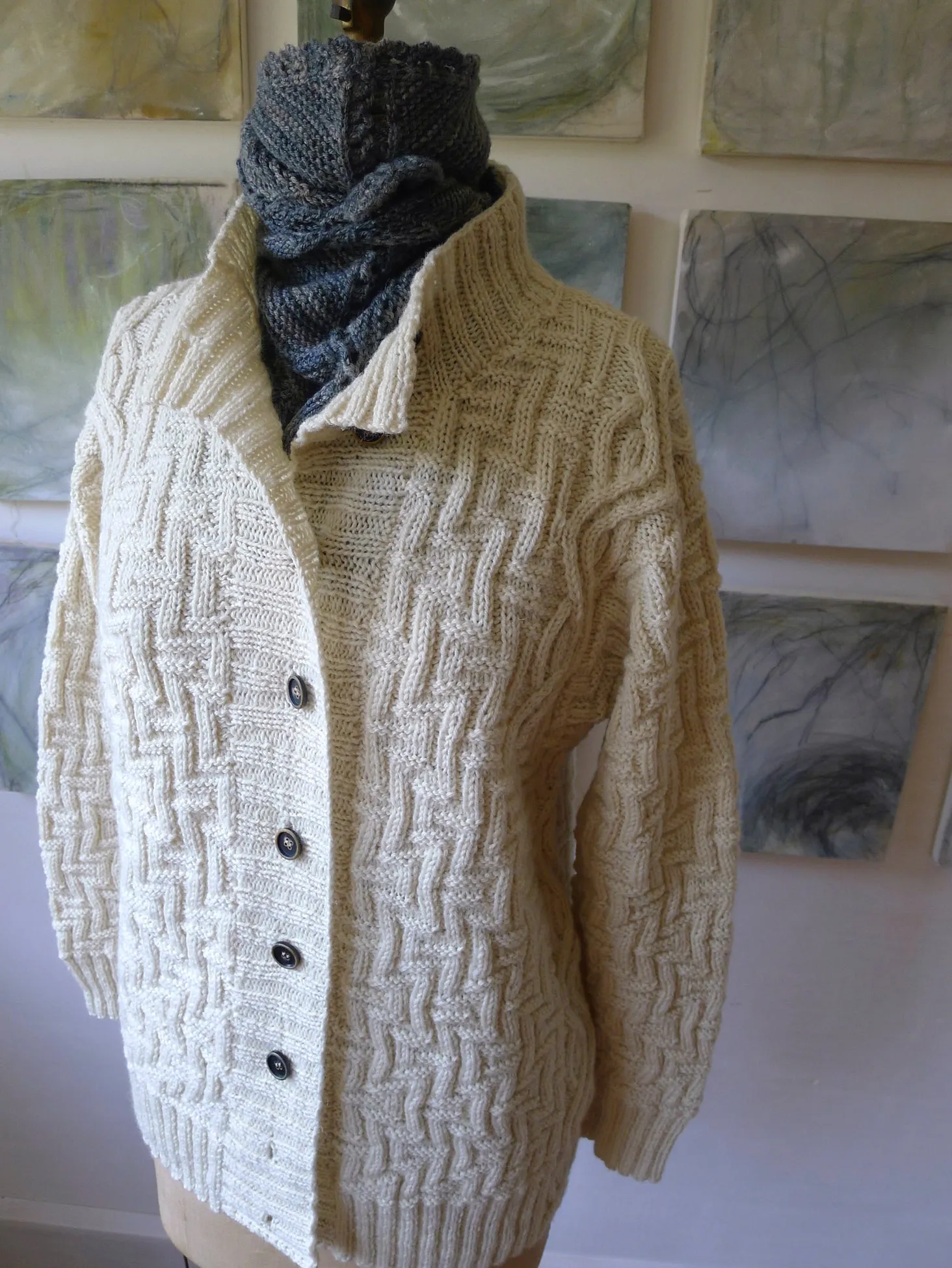 Mayan Puzzle Men's Cardigan <br/><small>knitting pattern</small>