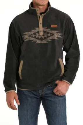 Men's Cinch Polar Fleece Charcoal Print Pullover