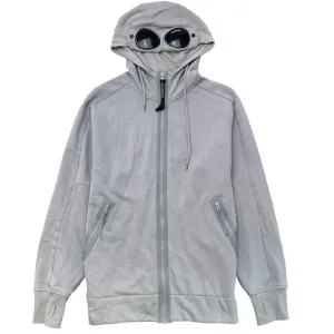 Men's Zip Up Lens Hood Hoodie Grey Size L