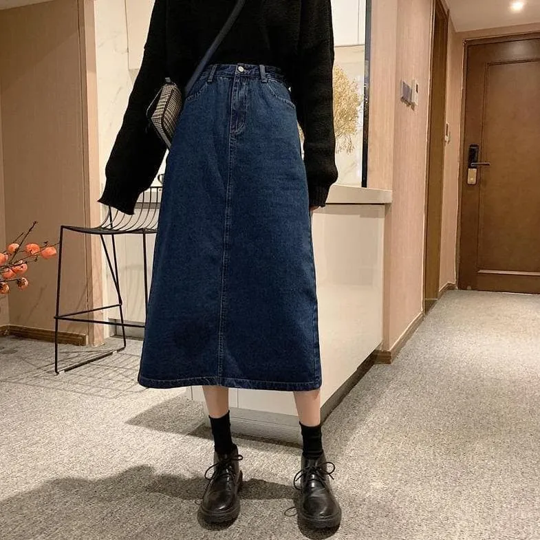 Midi Denim Skirt