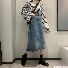 Midi Denim Skirt