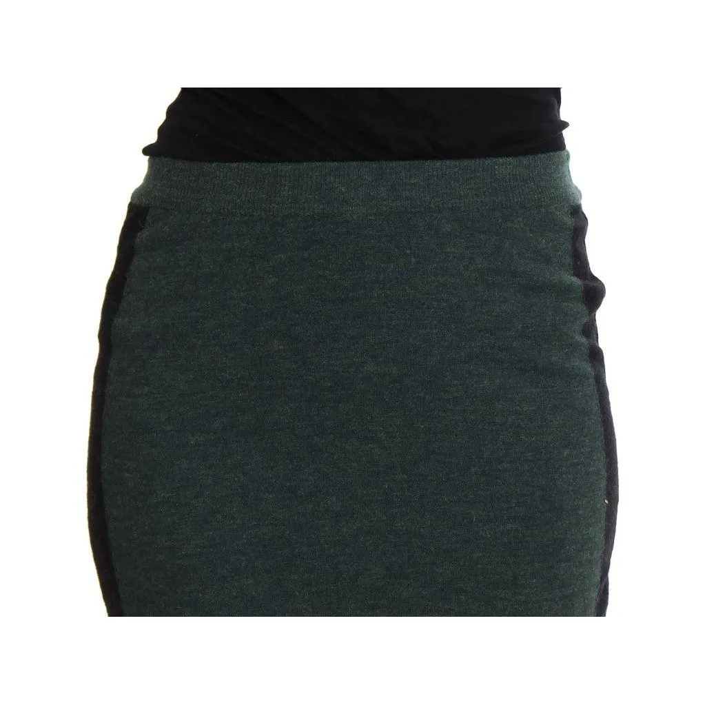 MILA SCHÖN Emerald Elegance Wool-Blend Pencil Skirt