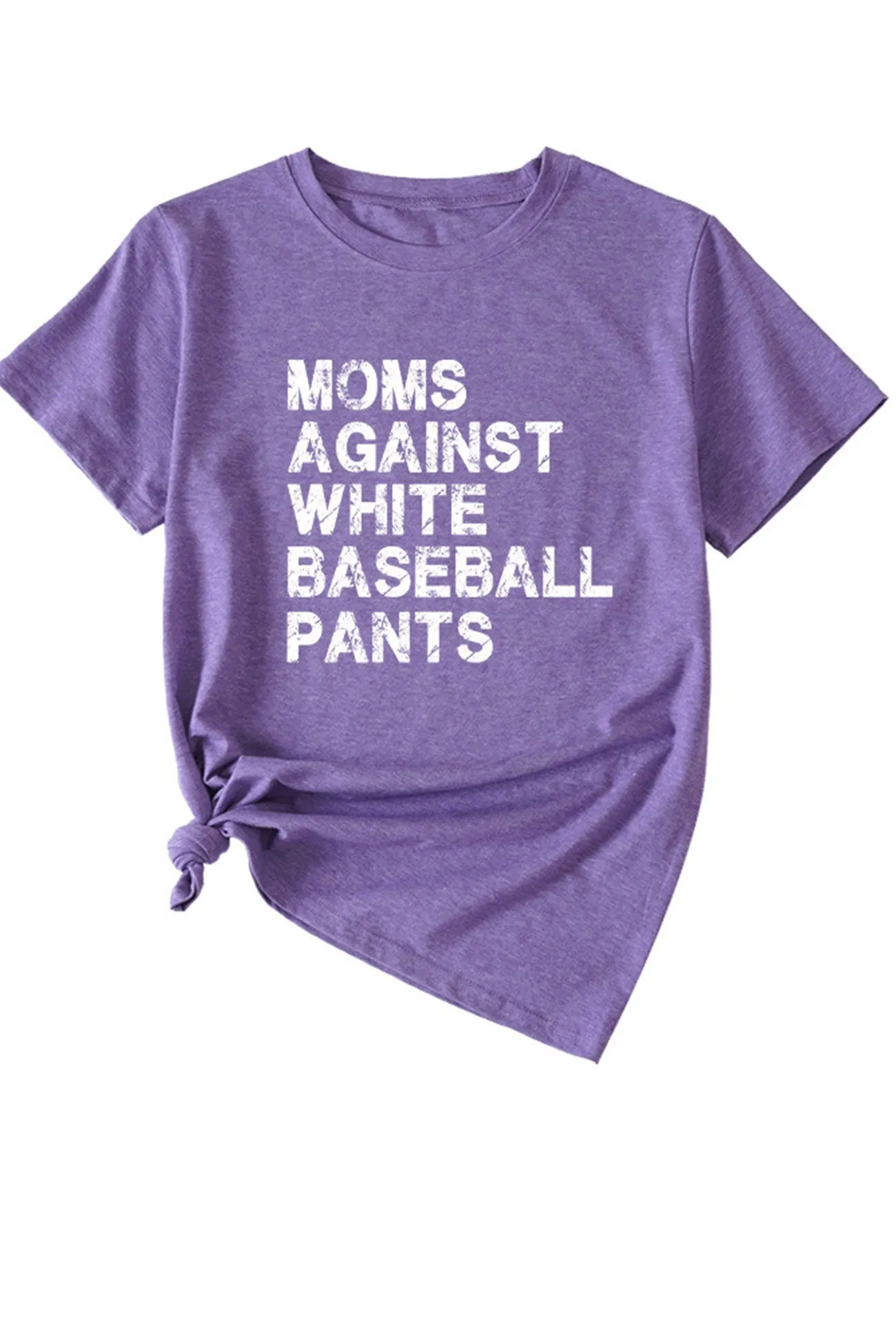 Moms Against With Baseball Pants Print T-shirt