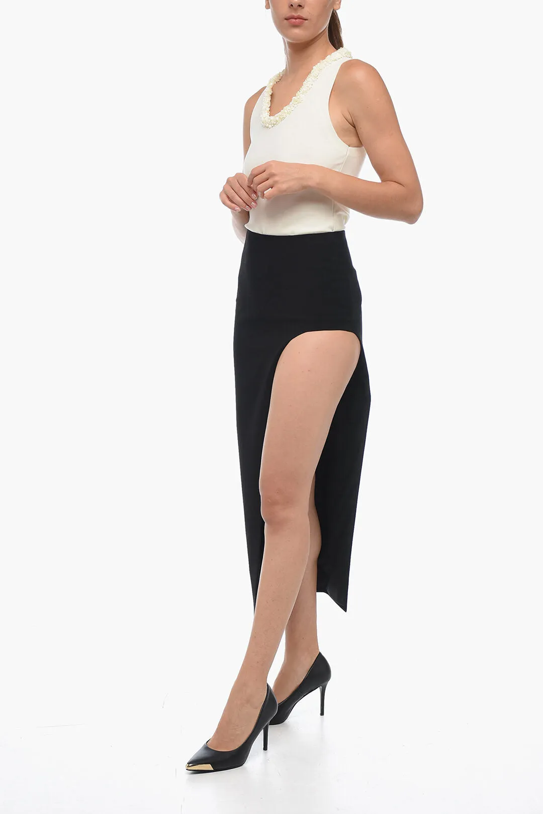 Monot Pencil Skirt with Side Maxi Skirt